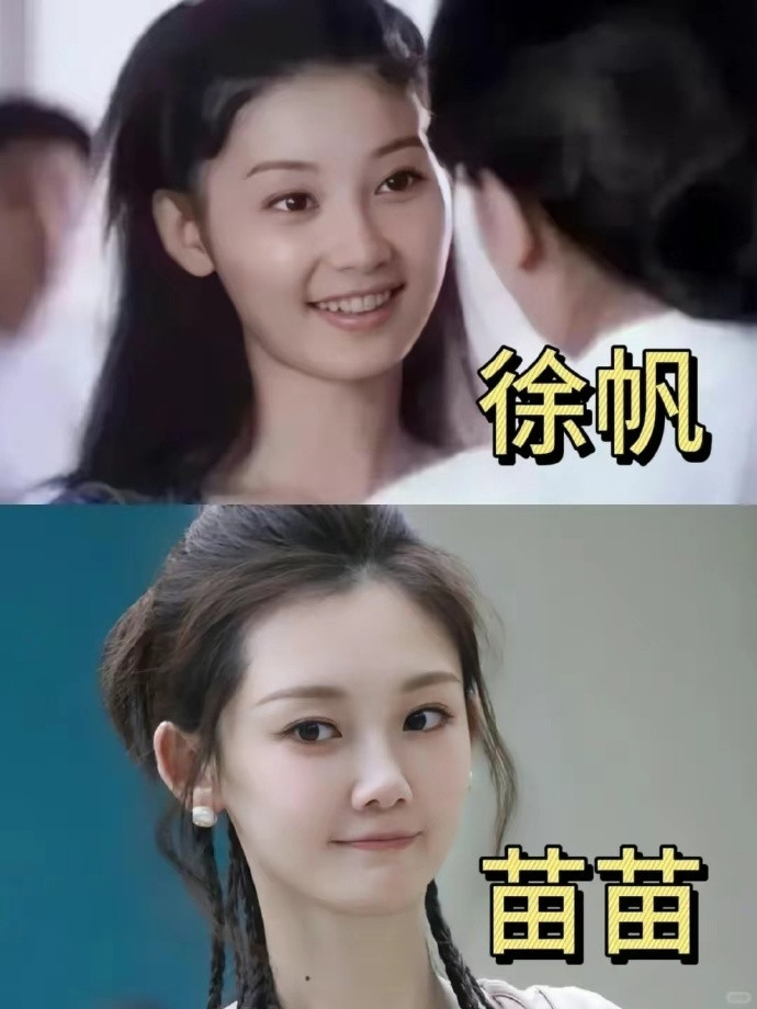 苗苗和冯小刚夫人徐帆年轻时长的好像，放在以前估计会被认为是亲姐妹​​​