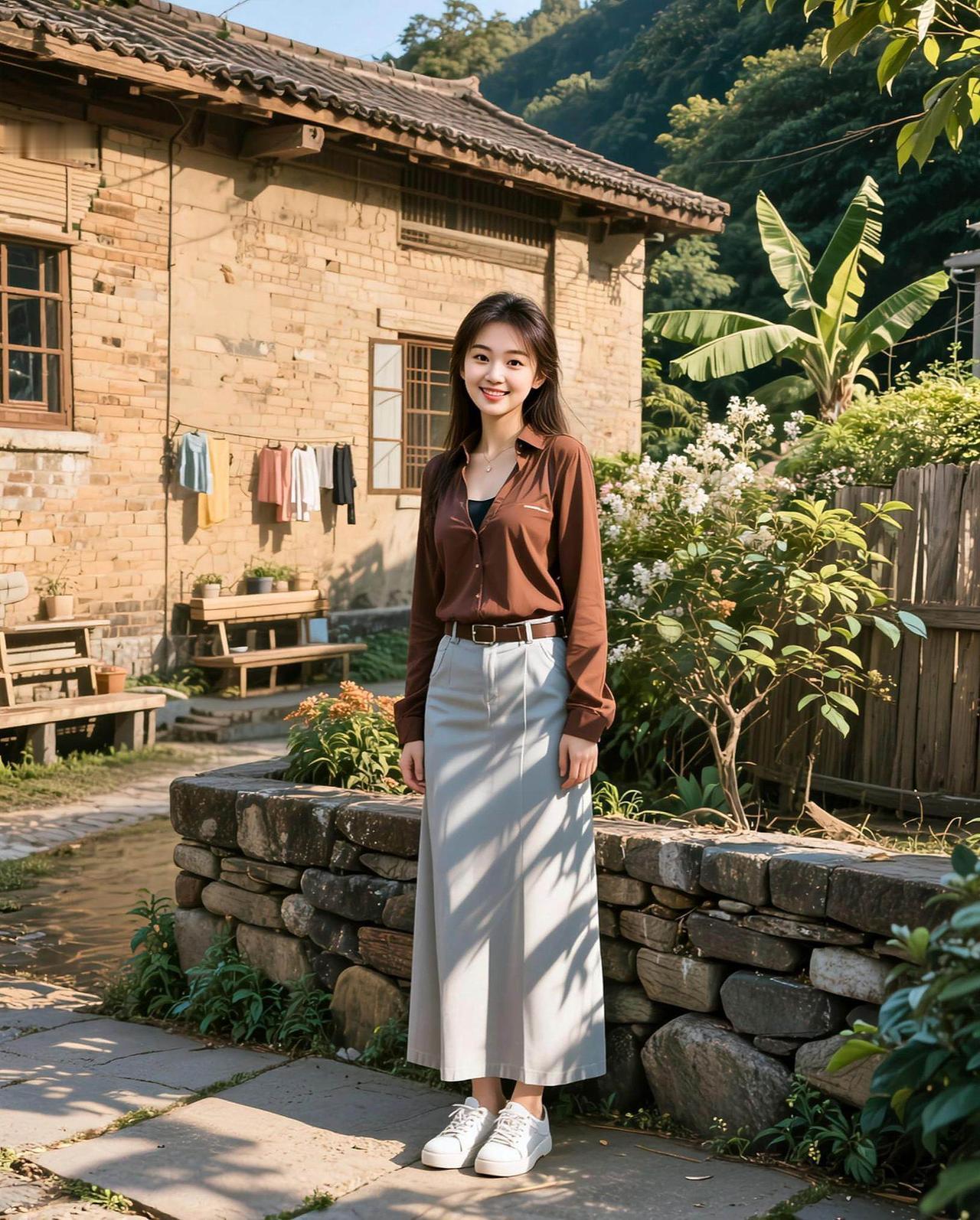 田园生活照抖音ai创作高颜值美女