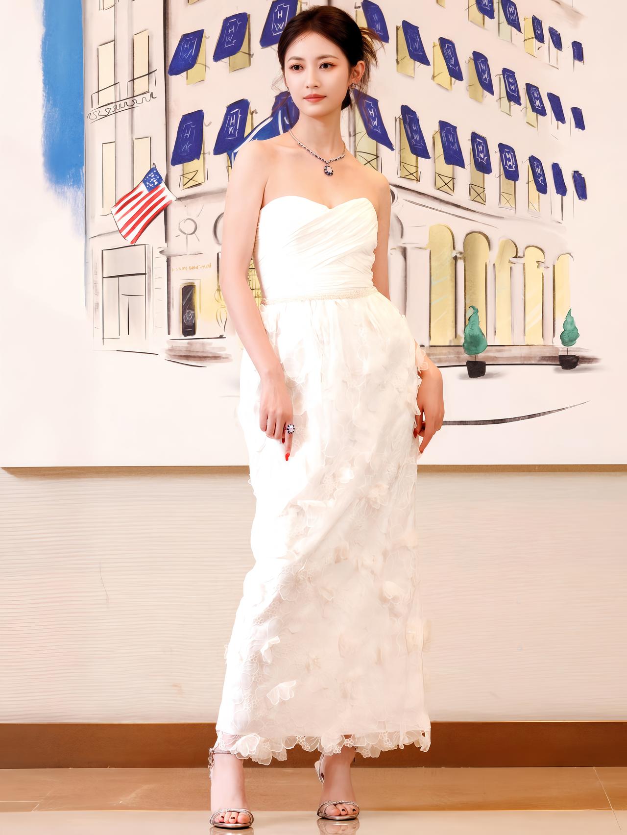 陈钰琪白裙生图杀疯了！碎钻颈链+红唇美甲，美到失语✨陈钰琪神仙颜值白裙造型天