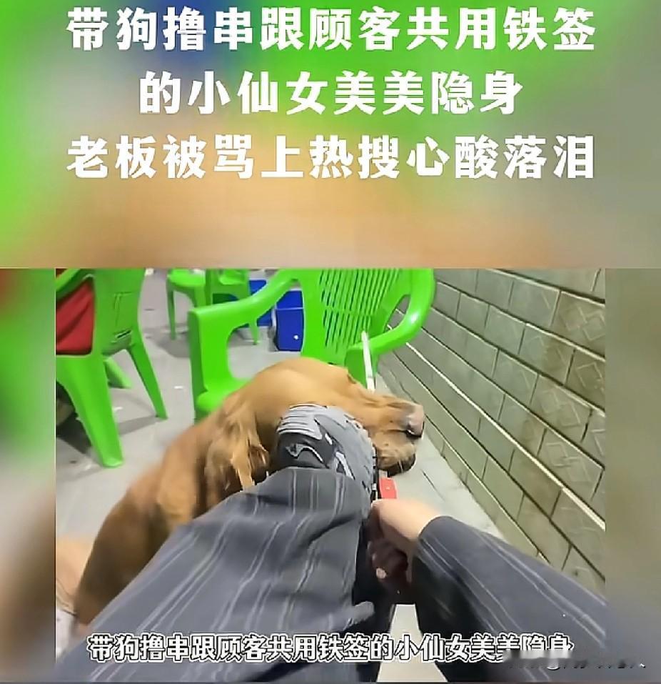 顾客带狗一起撸串，不应该隐身消失保平安就万事大吉，让店老板为她的错误行为买单。