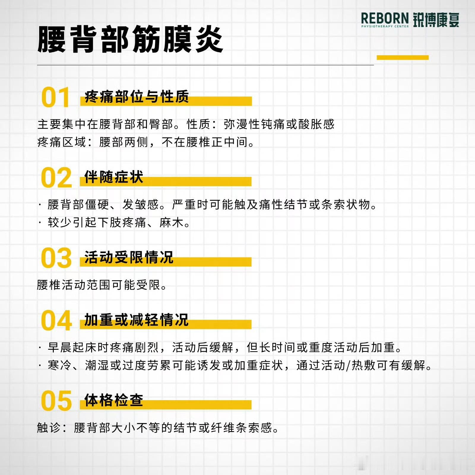 腰痛【腰痛盘点与对比】从疼痛位置、症状、检查等多个方面，逐一来分析对比——腰突