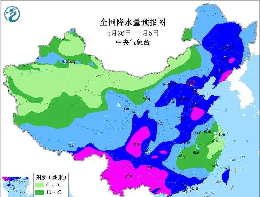 根据中央气象台发布的最新中期天气预报，预计未来10天长江中下游以及江南地区降水将