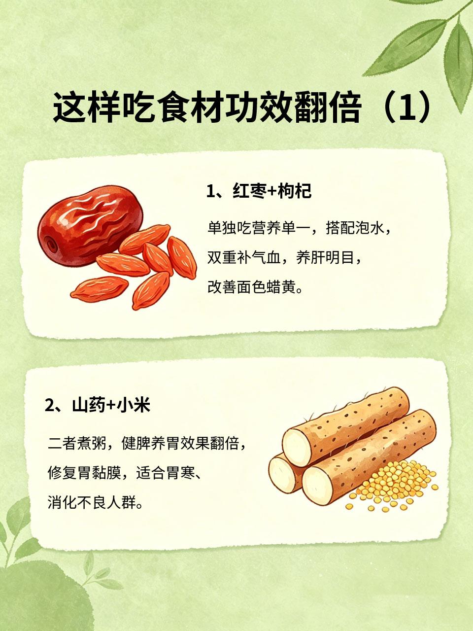 很多人不知道，这样吃食材功效翻倍同种食材，吃法不同养生效果天差地别⚖️。分享4