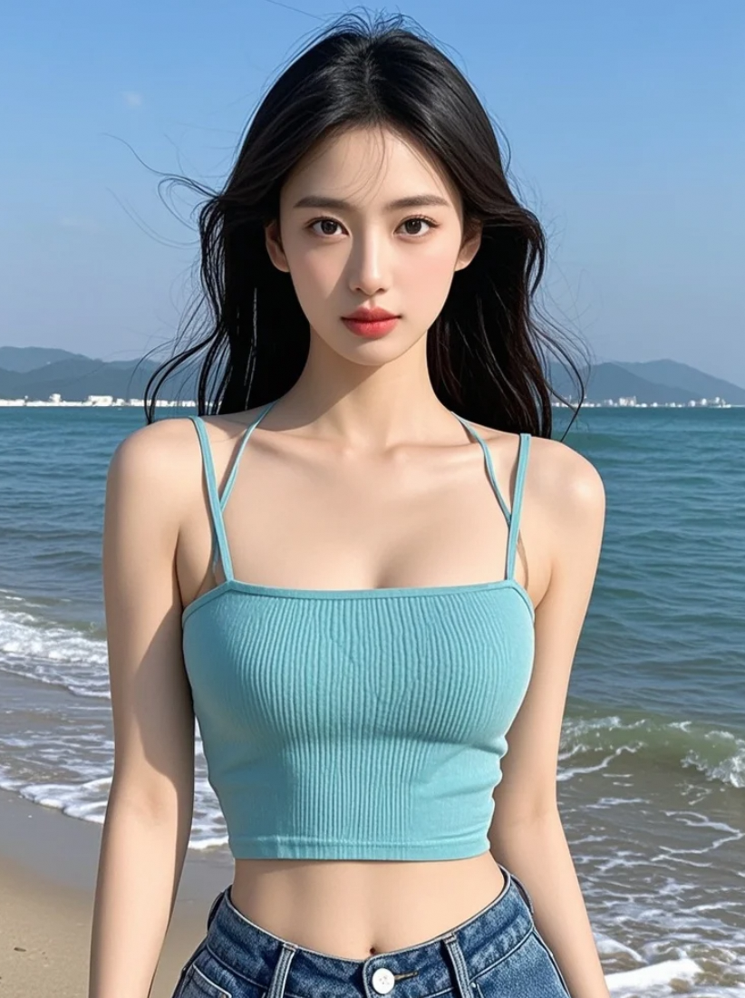 美女的海畔时光：松弛感满分