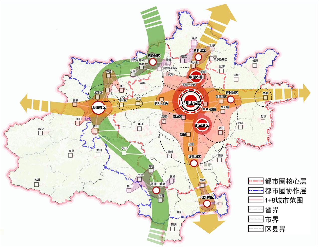 从郑州都市圈规划来看核心引擎！郑州都市圈范围根据国家批复来看，包括郑州、开封、