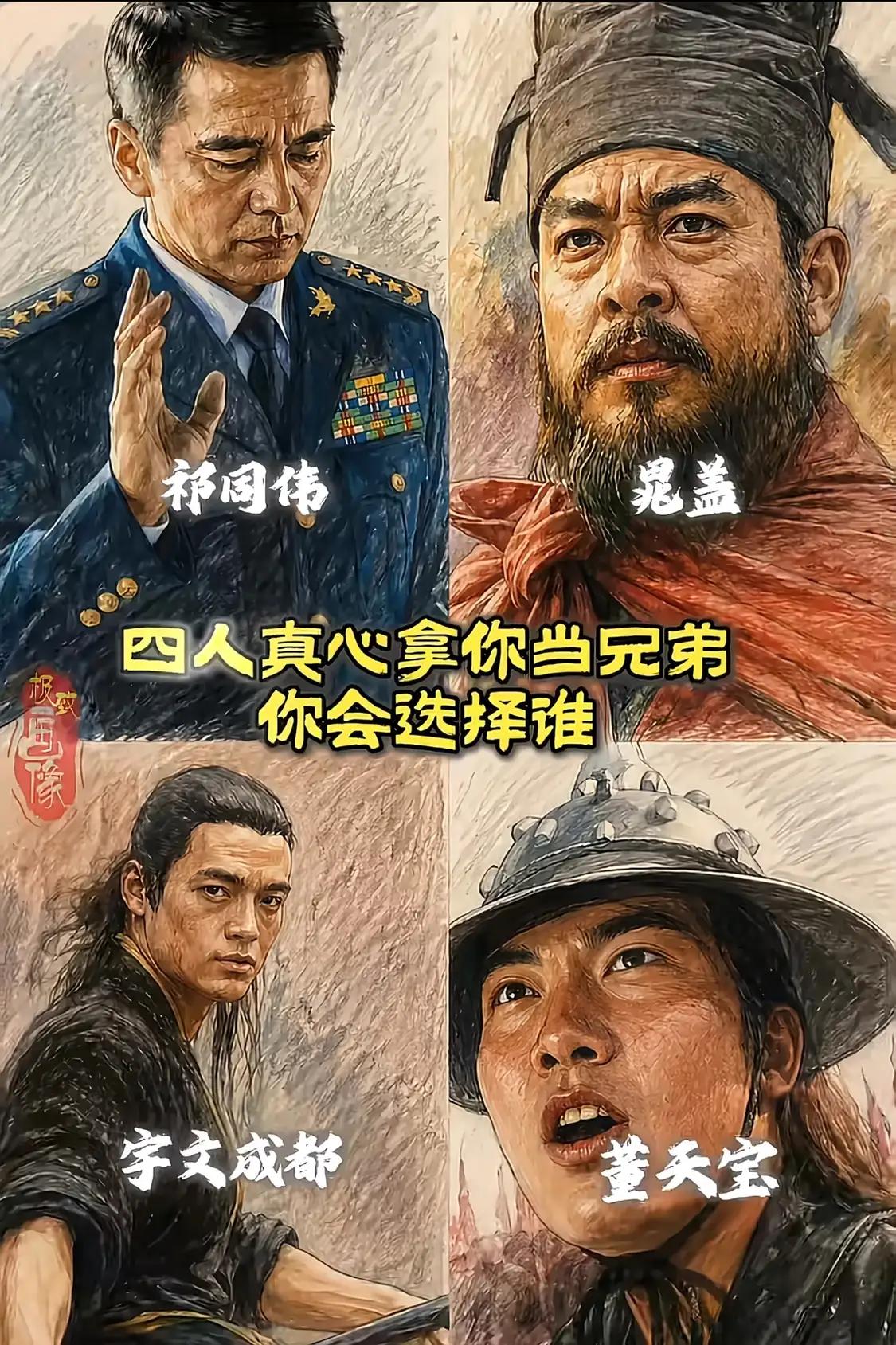 假如这4位大哥都真心拿你当兄弟，只能选择投靠一个，你会选择谁？