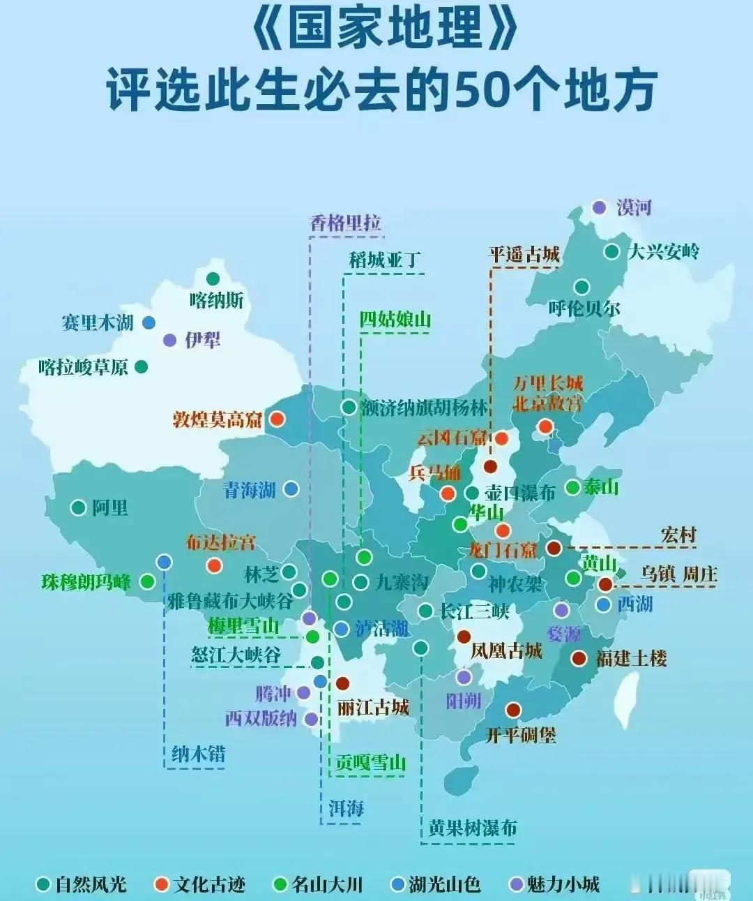 《国家地理》评选的此生必去50地，是我旅行路上的“打卡清单”。目前已走过22处