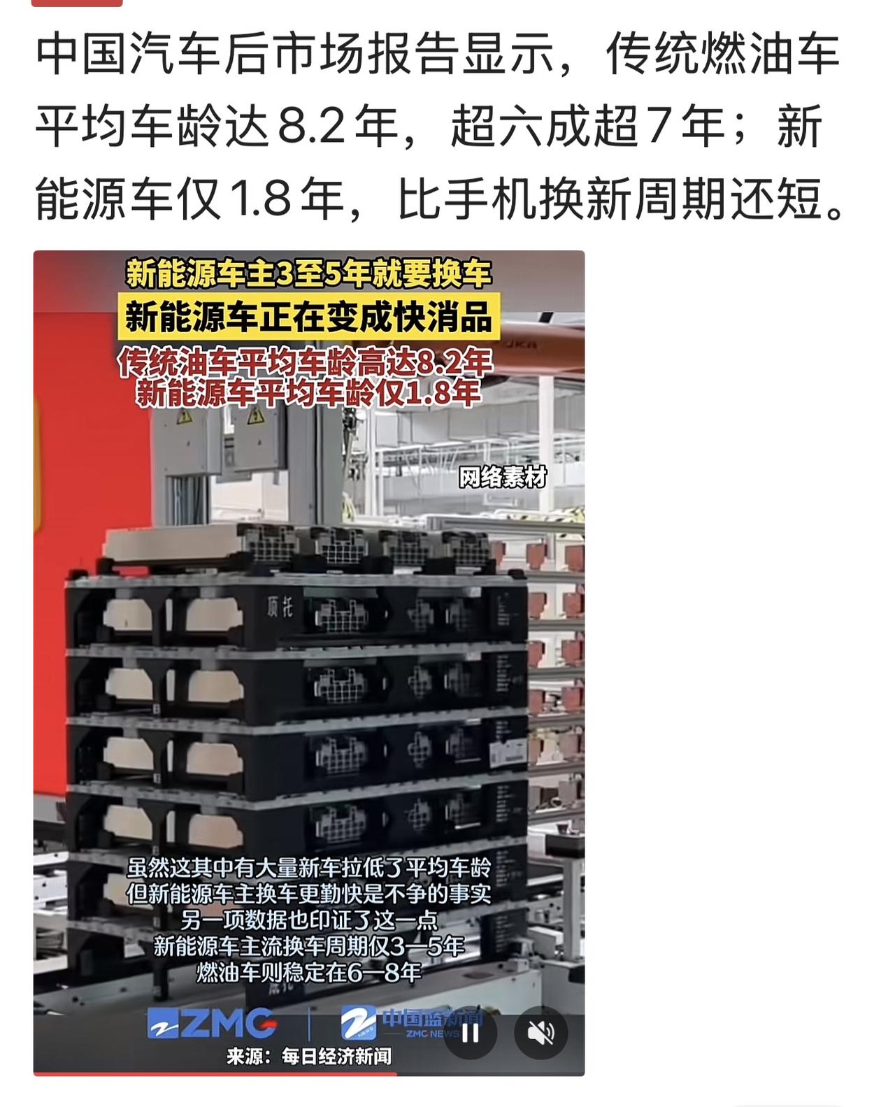 怎么会这样？新能源汽车车龄：1.8年中国市场后报告显示，普通燃油车的平均车龄