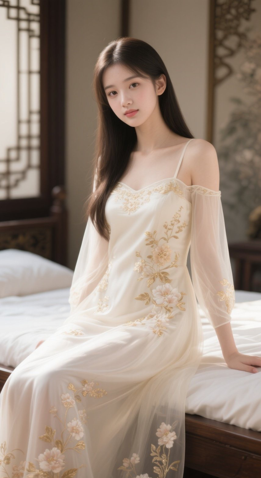 少妇雪纺衫裙写真，优雅气质如诗如画
