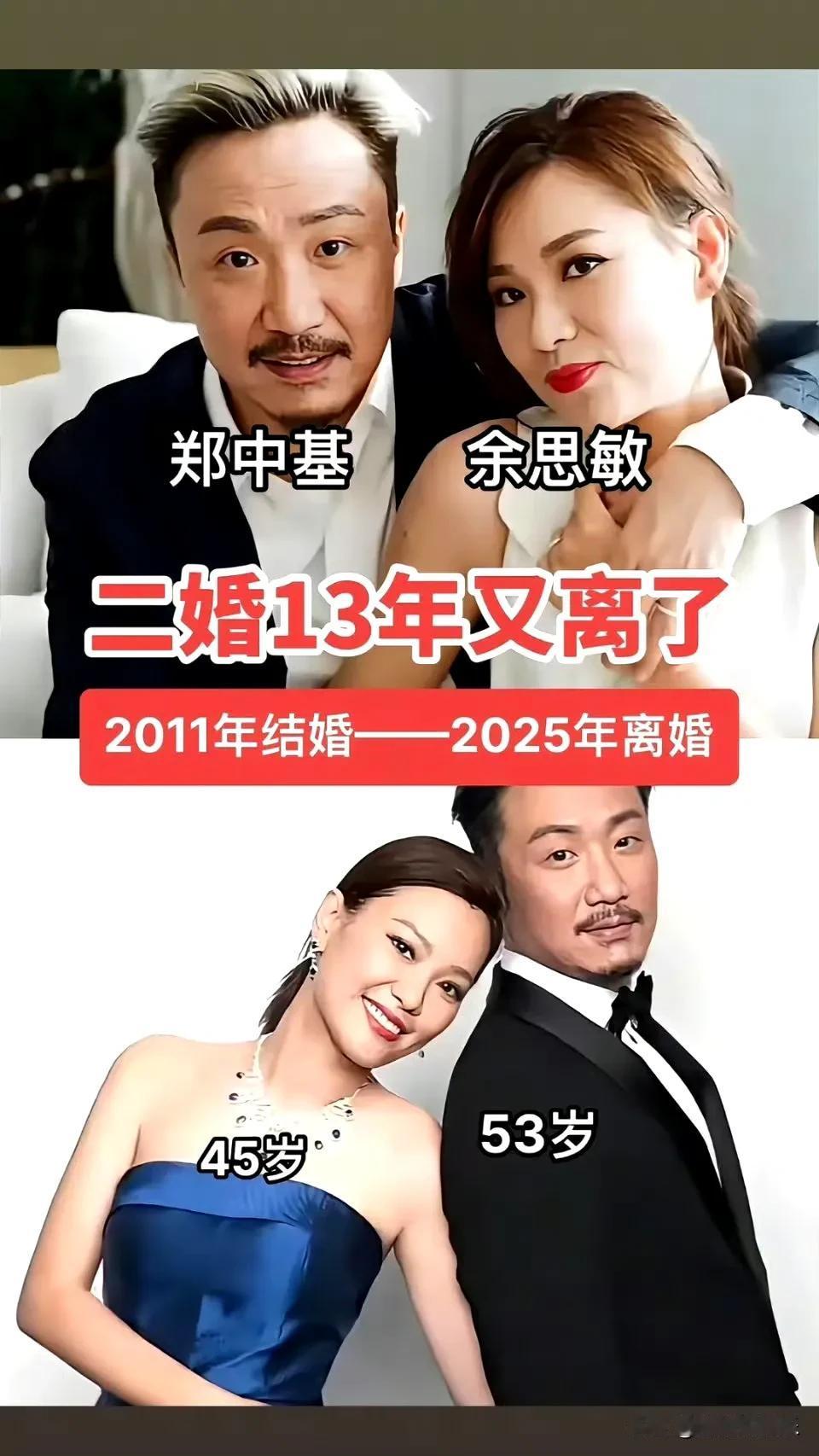 又有大瓜！郑中基居然官宣离婚了！最近他和第二任妻子余思敏的离婚消息传得沸沸扬扬，