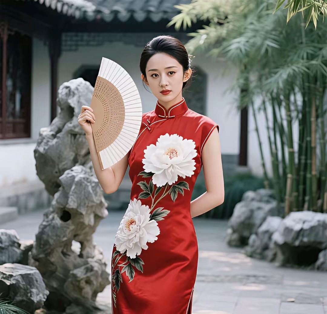 赵丽颖和迪丽热巴红?白牡丹旗袍秀，谁更出彩？