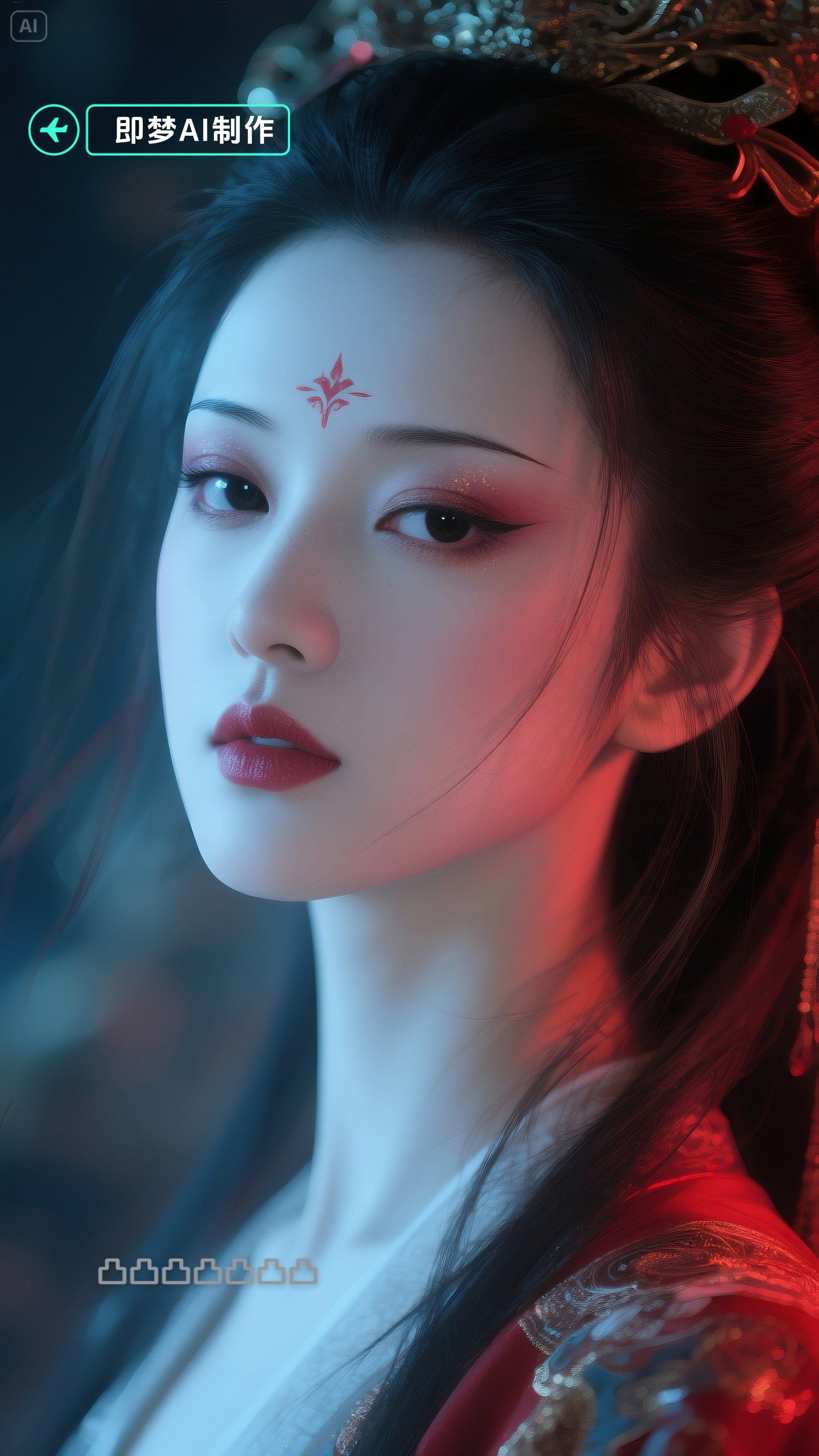 即梦ai制作虚拟人物女子头像分享。