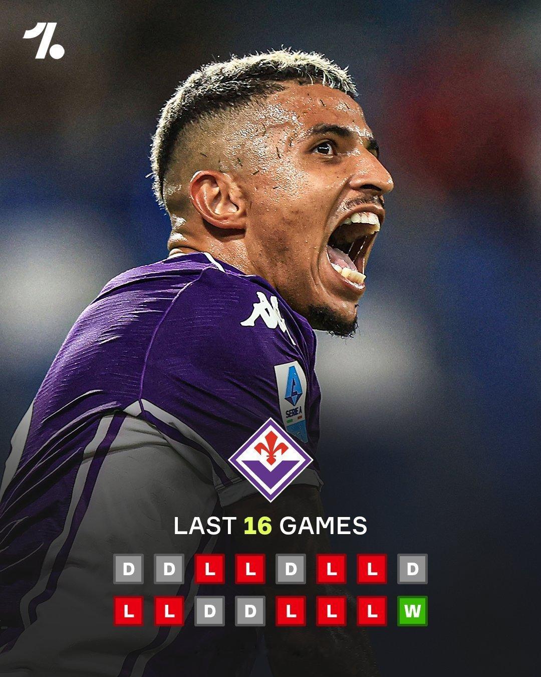 【赢一场太难了】意甲联赛，积分榜垫底的佛罗伦萨，主场5比1大胜乌迪内斯，在联赛打