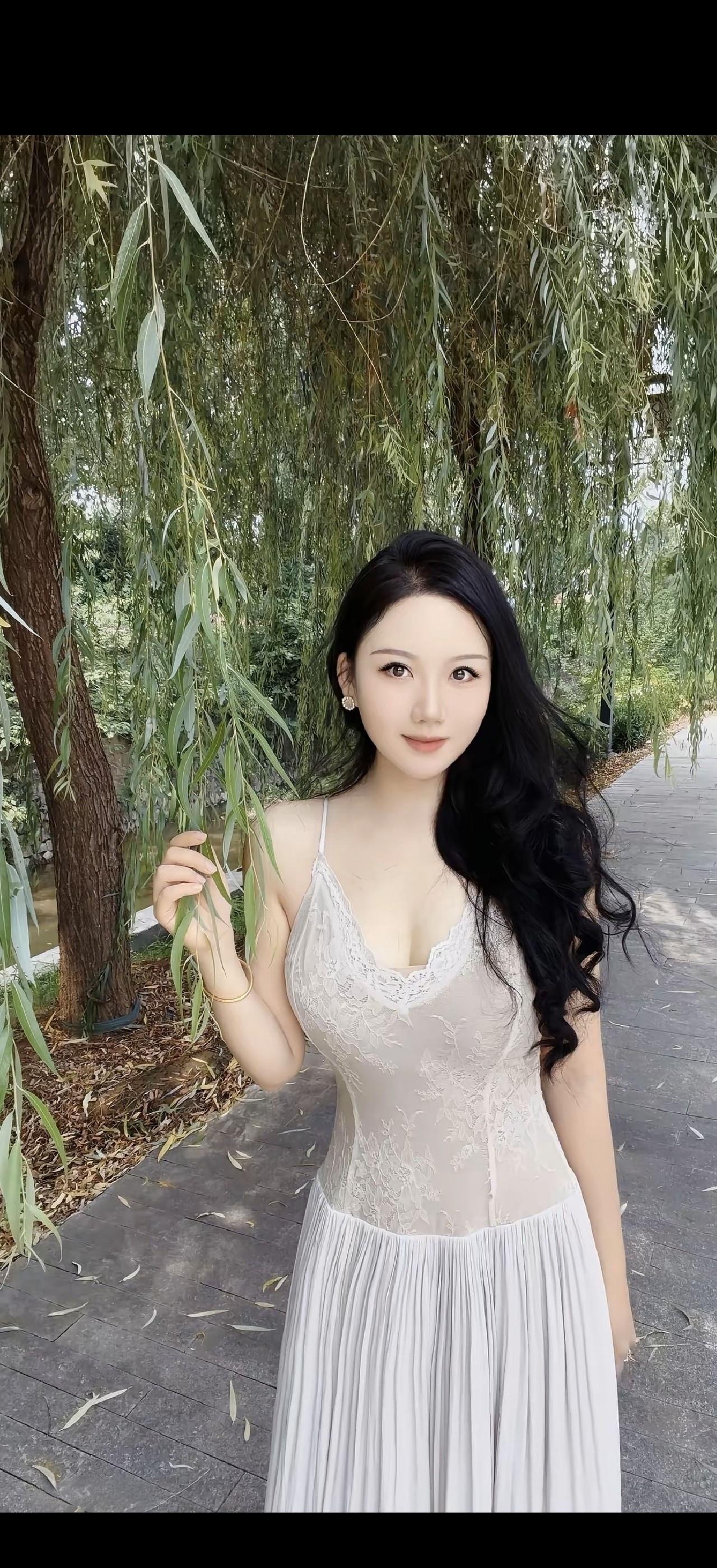 绿柳拂面，风姿绰约。