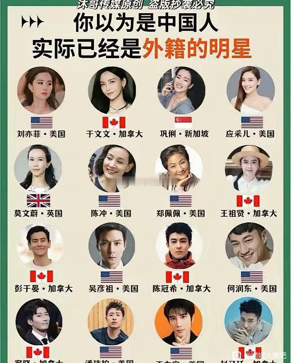 你以为是中国人、实际已经是外国的明星了