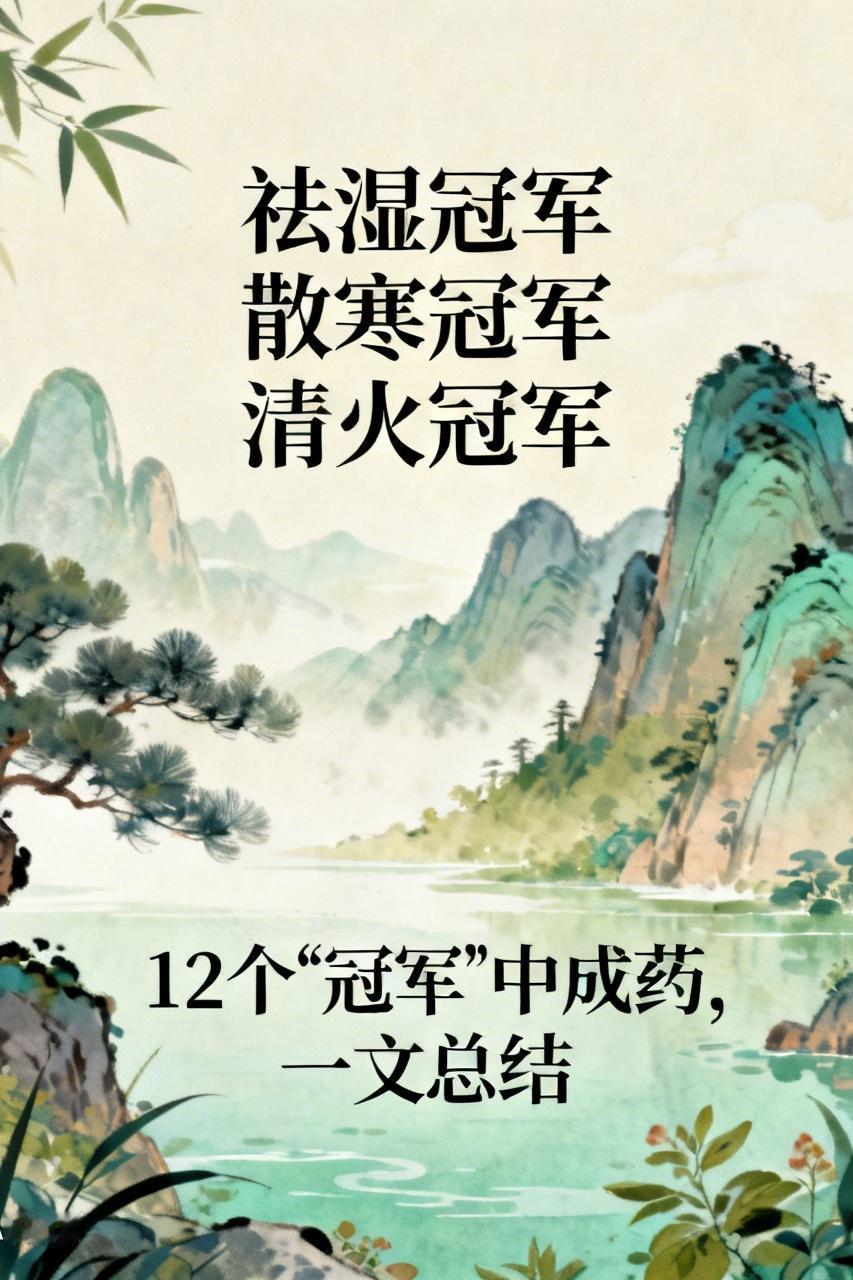祛湿冠军，散寒冠军，清火冠军，12个“冠军”中成药，一文总结：一、祛湿冠军（