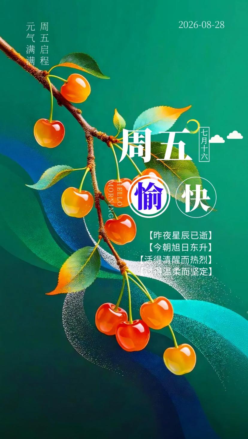 秋晨寄语，层林染就千山色，静悟泠生一世秋。2026./08.28.[
