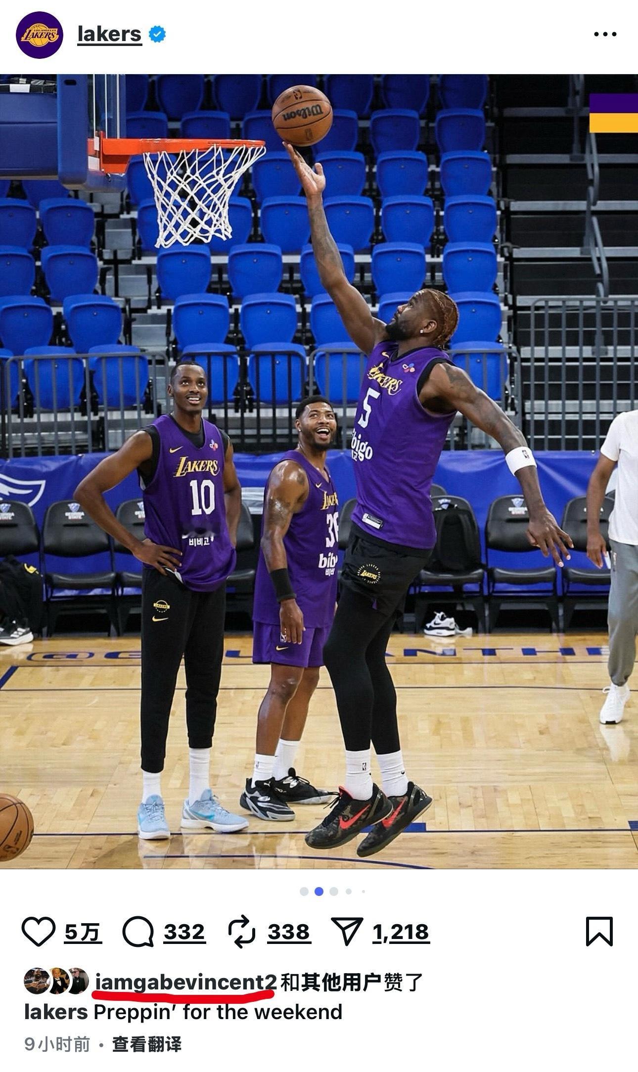 打不了球的文森特，成点赞专业户了[doge]​​​