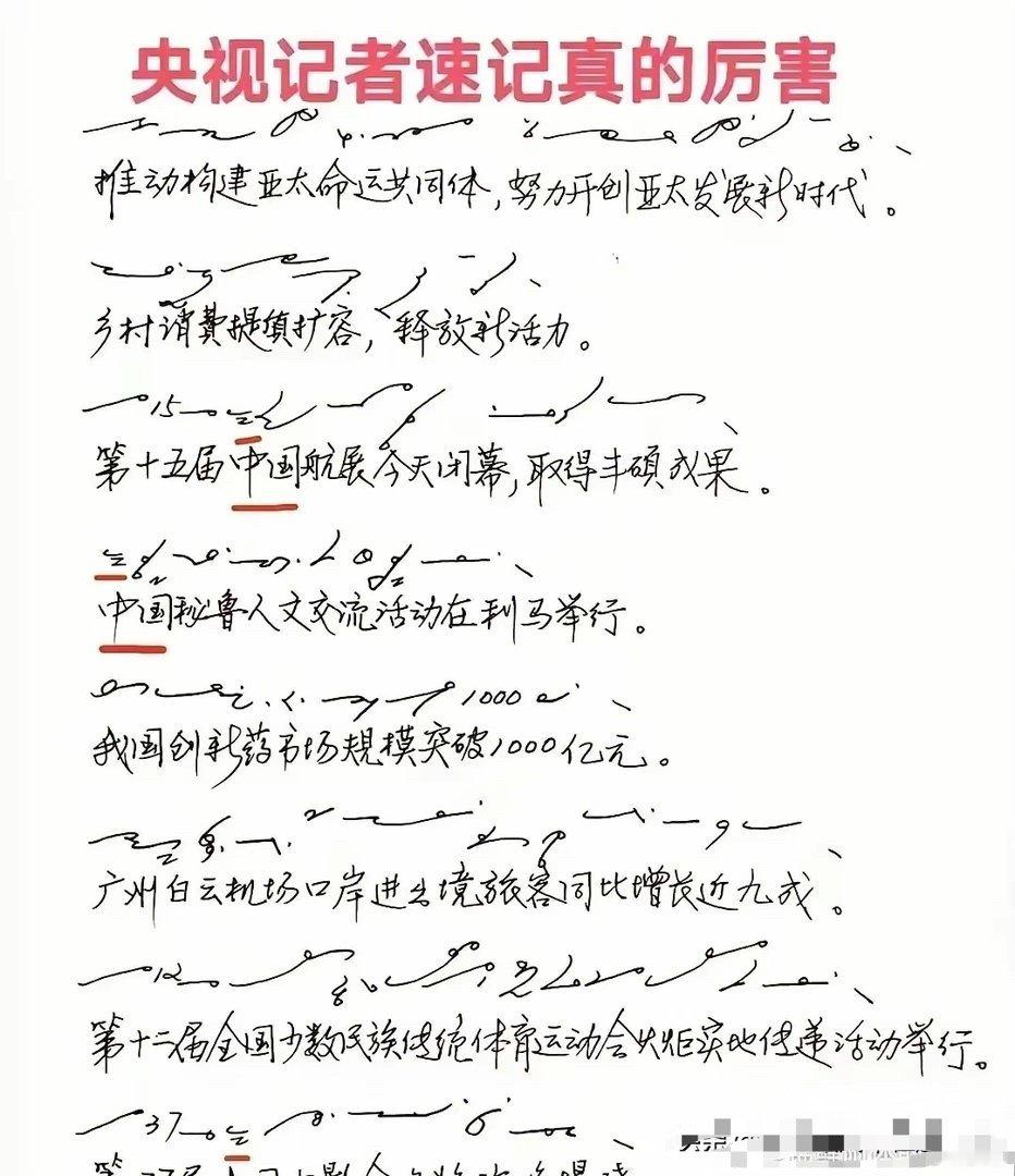 央视记者速记太厉害了！外星人看到了也直摇头……