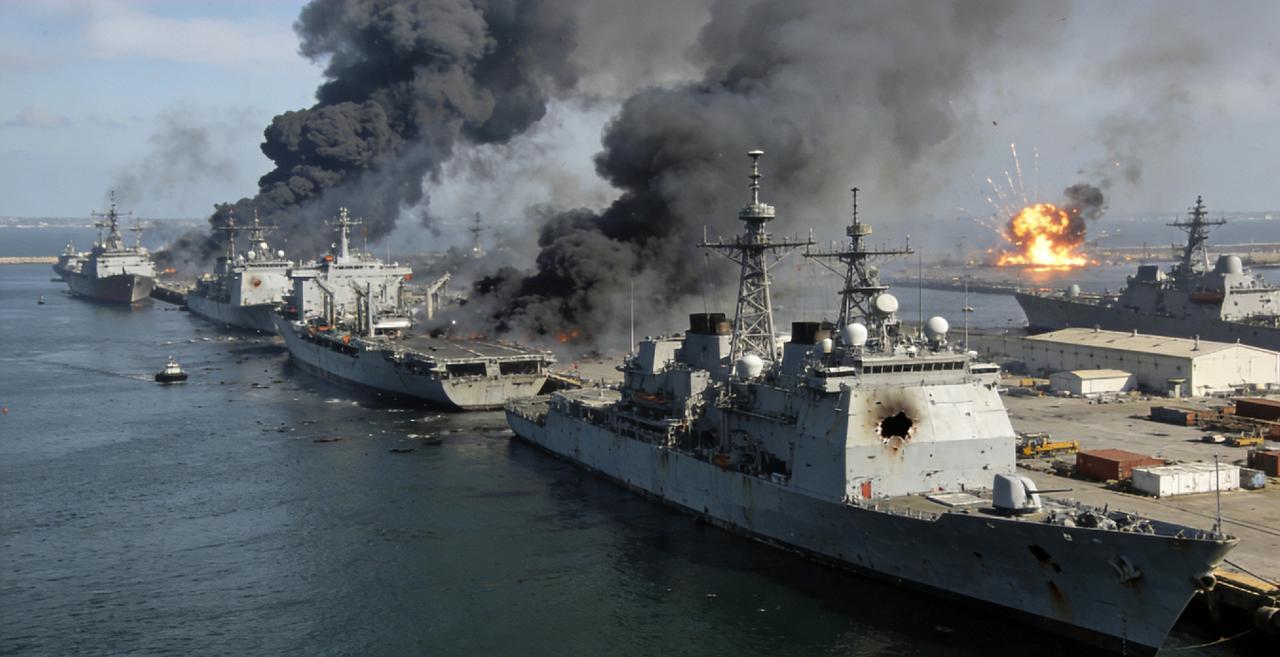 美军舰后勤补给港口遭袭当地时间3月11日，阿曼南部塞拉莱港遭遇无人机袭击，