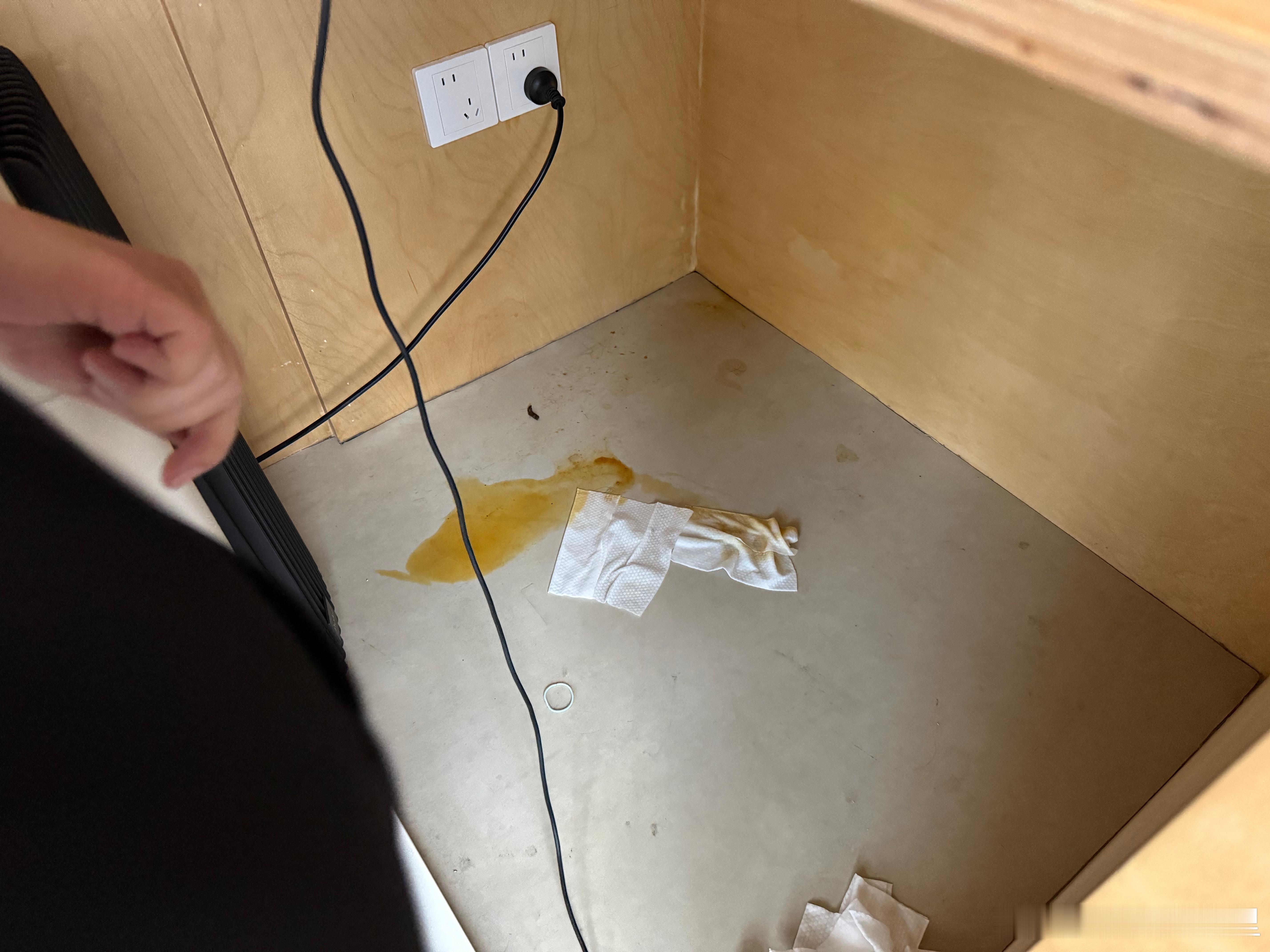 就说办公室里怎么一股臭味儿，挪开角落的机箱，下面屎尿俱全，而且尿还渗进了墙壁的木