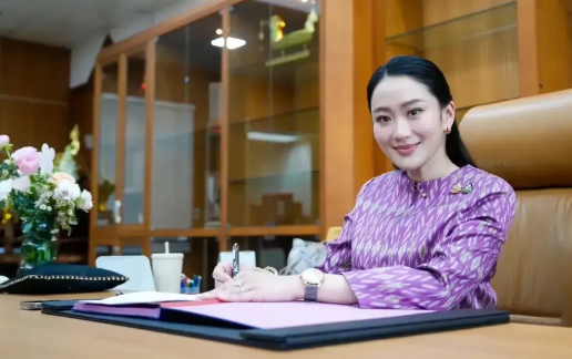 佩通坦在部长办公室！这个办公室是真干净，办公桌上没有电脑，没有摆件，后面的柜子