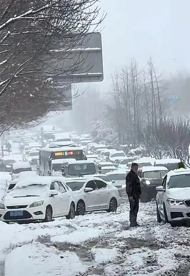 这次济南大雪，不少车趴窝在路上。这说明地铁必须加快速度建设了。公交车还是受