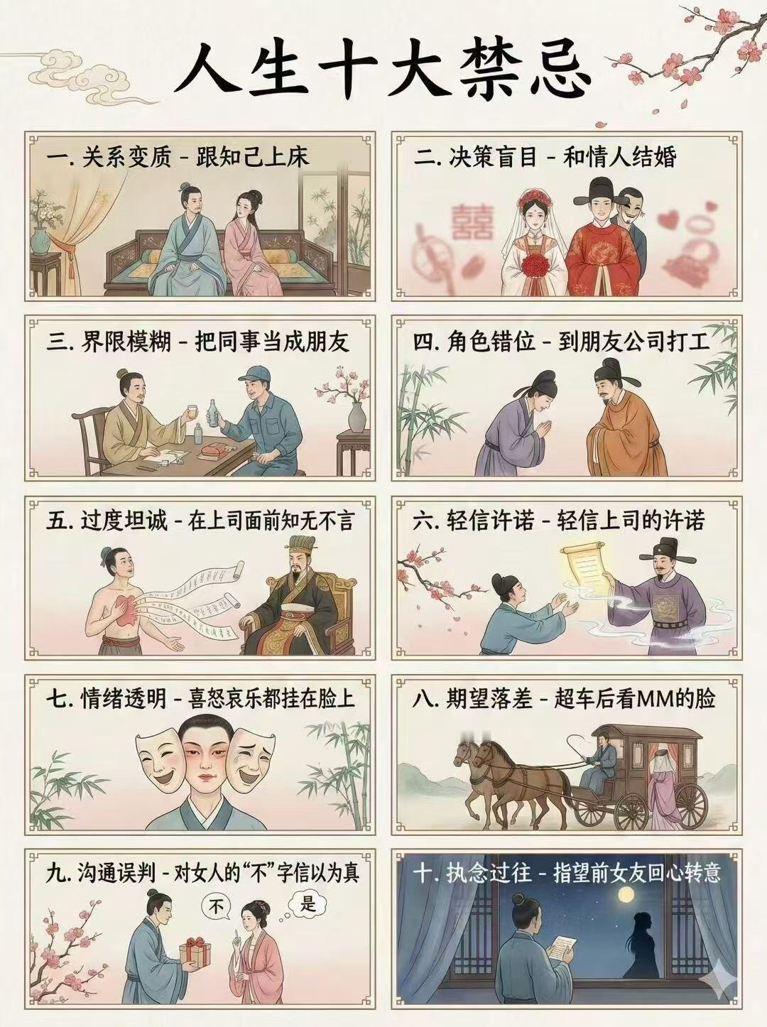 人生十大禁忌，还有补充的吗？？