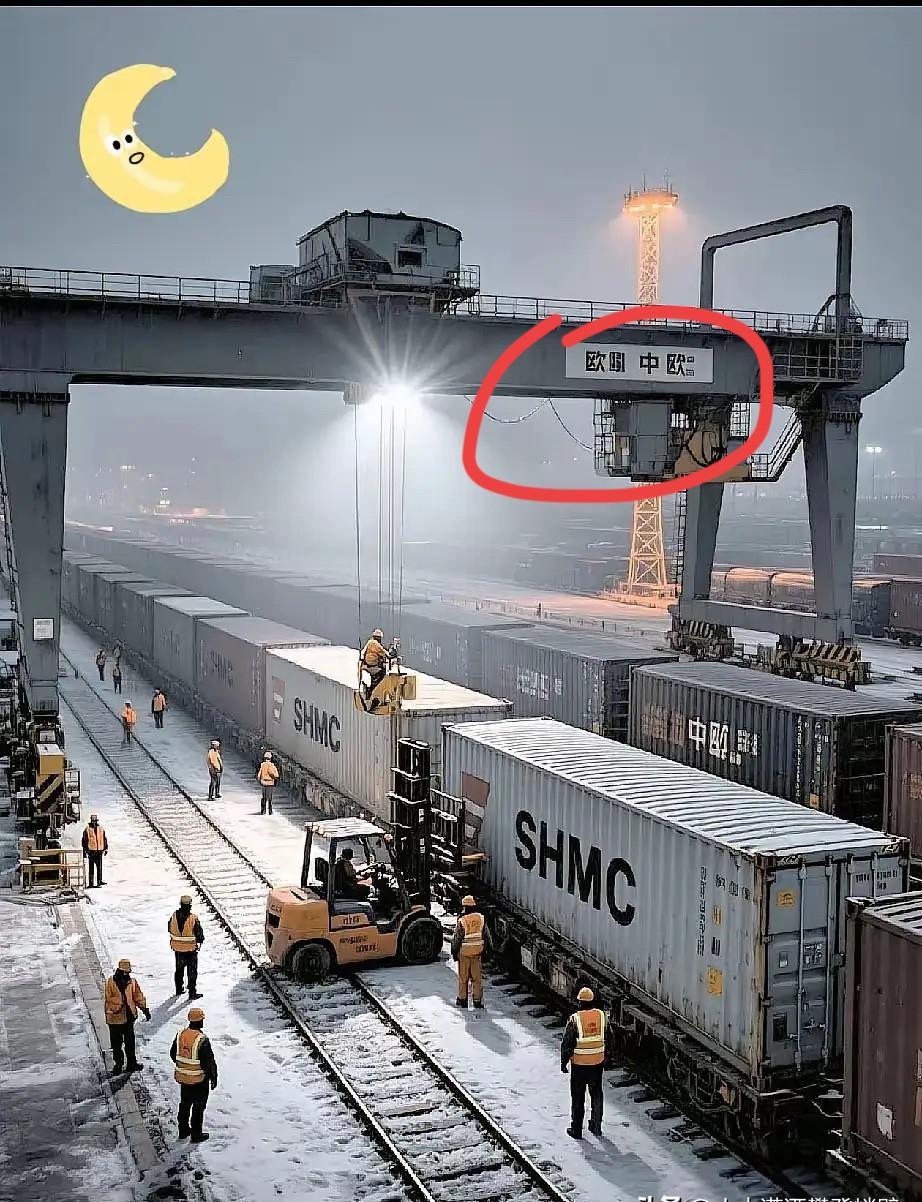 南线班列跑起来了，货真价实的中国货，一箱箱往欧洲去。光伏板堆成山，汽车零件密密