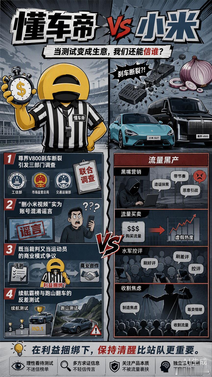 懂车帝这次因为尊界V800刹车测试翻车，被推上了风口浪尖。三部门介入调查，视频全网下架，这种级别的公