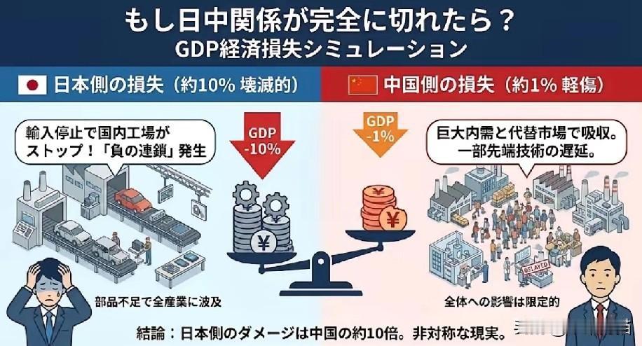 要是中日直接贸易停止了会咋样？日本用超级计算机进行试算，日本会损失GDP的1