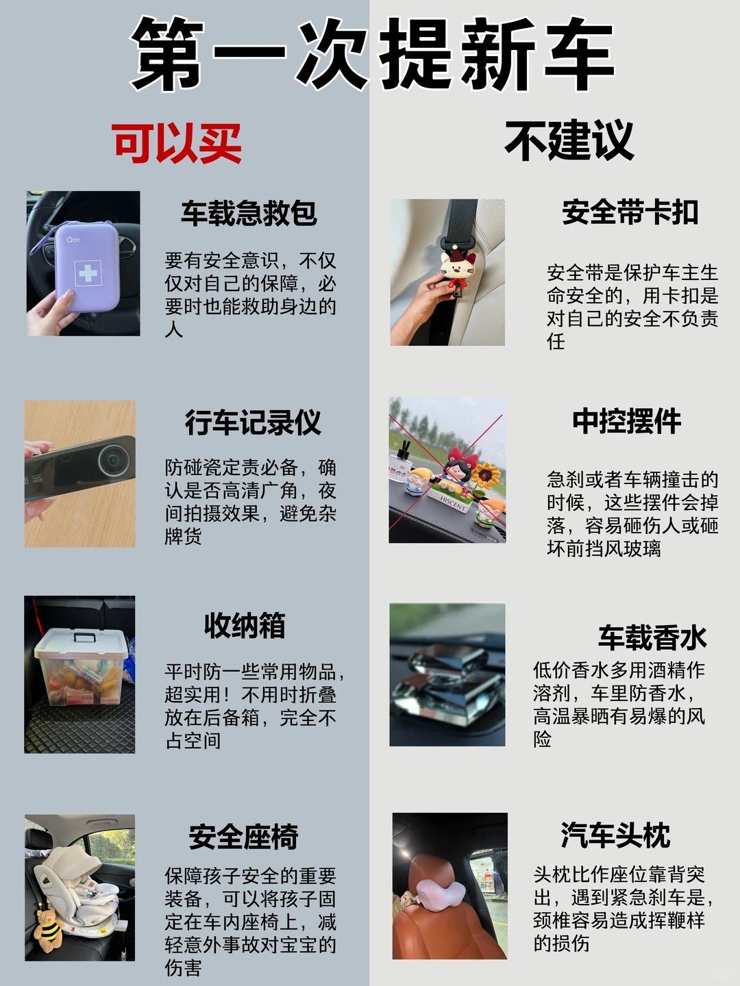 🚗第一次提新车｜必买&避雷清单｜新手直接抄作业刚提新车别乱买！整理了超全