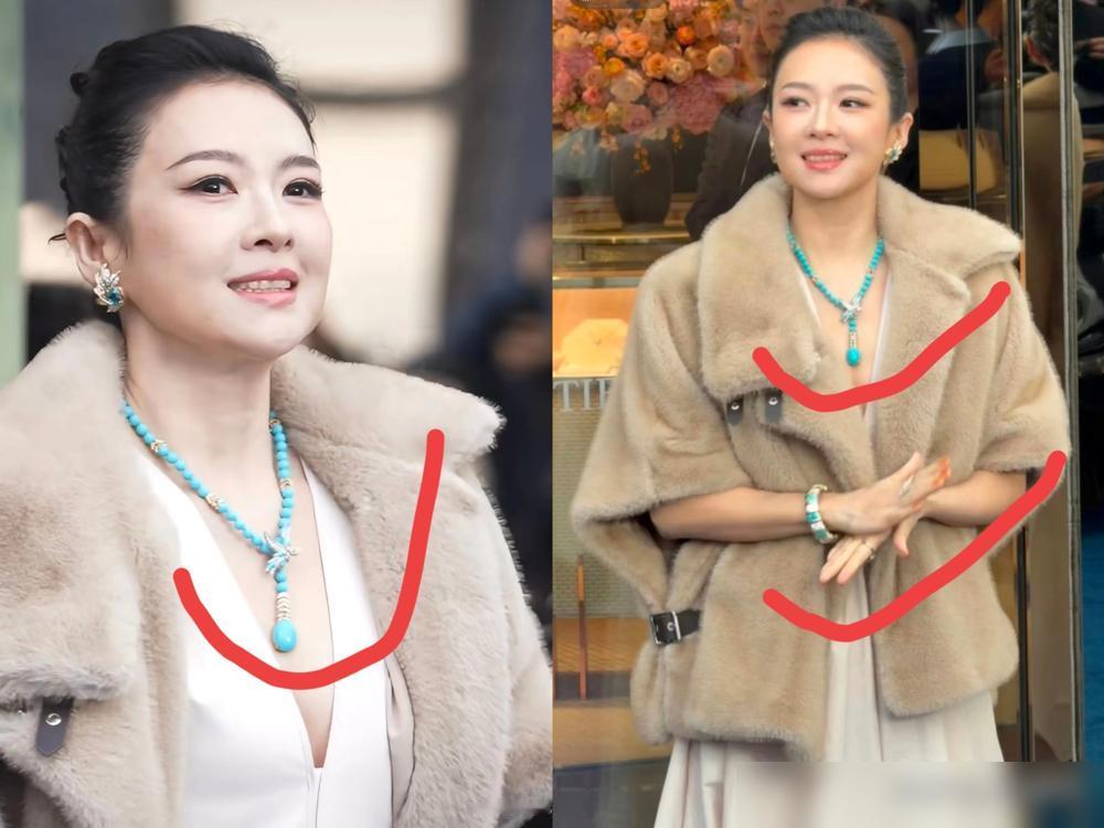 成都冻得发抖，章子怡凭啥敞开大衣？她脖子上那串“石上鸟”，背后是传闻8000万的
