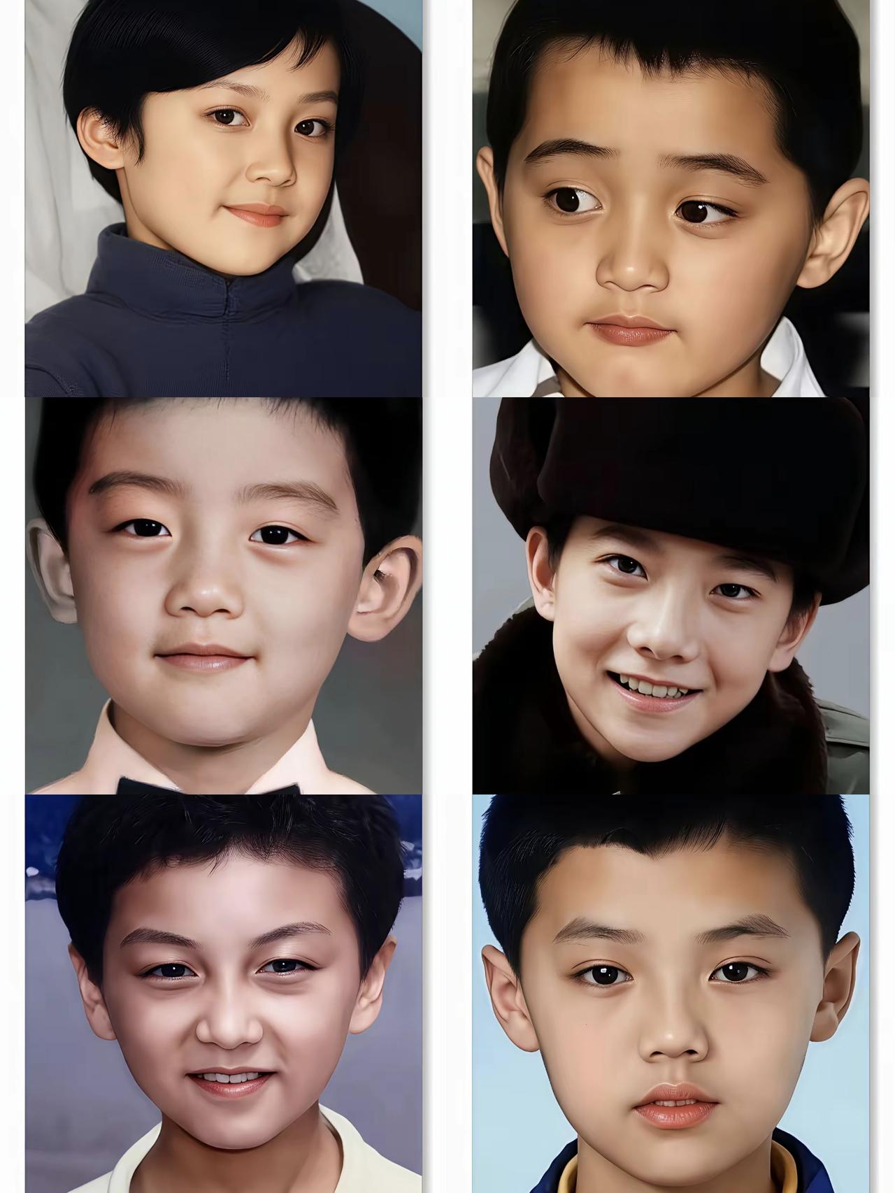 看看你的水平能认出几位来？图上这几位都是现在影视圈中的当红明星，这是他们小时候的