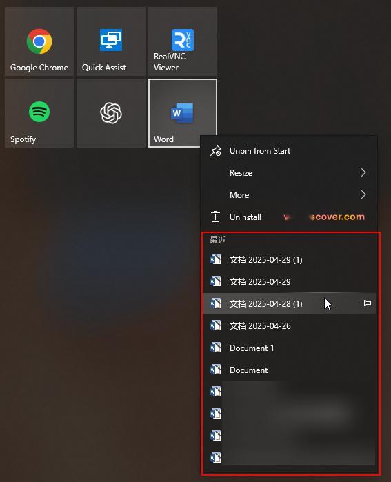 Windows10开始菜单的“跳转列表”功能已经逐步恢复，此前无法正常在开始