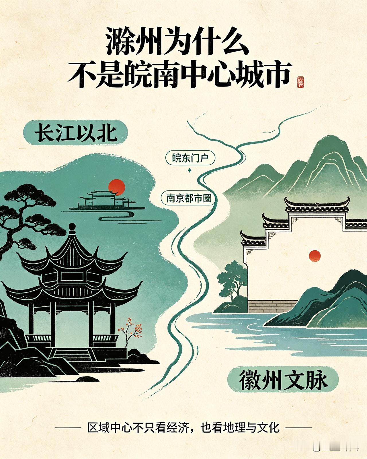 首先地理上，滁州属于皖东（江淮地区），地处长江以北，而皖南的定义是长江以南区域。