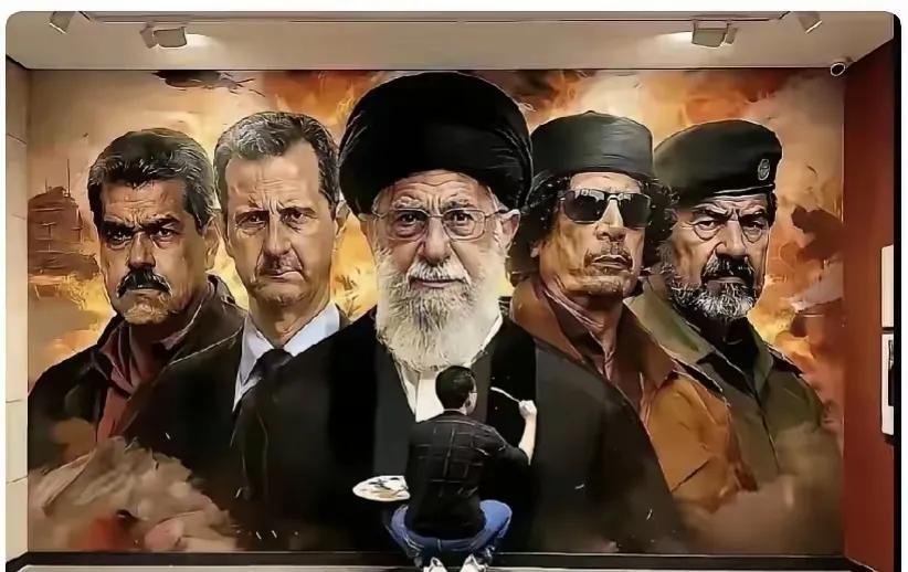 这五个人都是显赫一时的一国元首，也都是美式霸权的受害者。从左至右，一，马杜罗，委