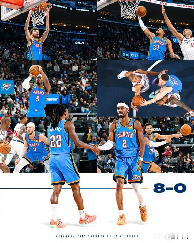 开局豪取8连胜，雷霆能打破勇士73胜记录吗？本赛季的雷霆真的是比上赛季更强了