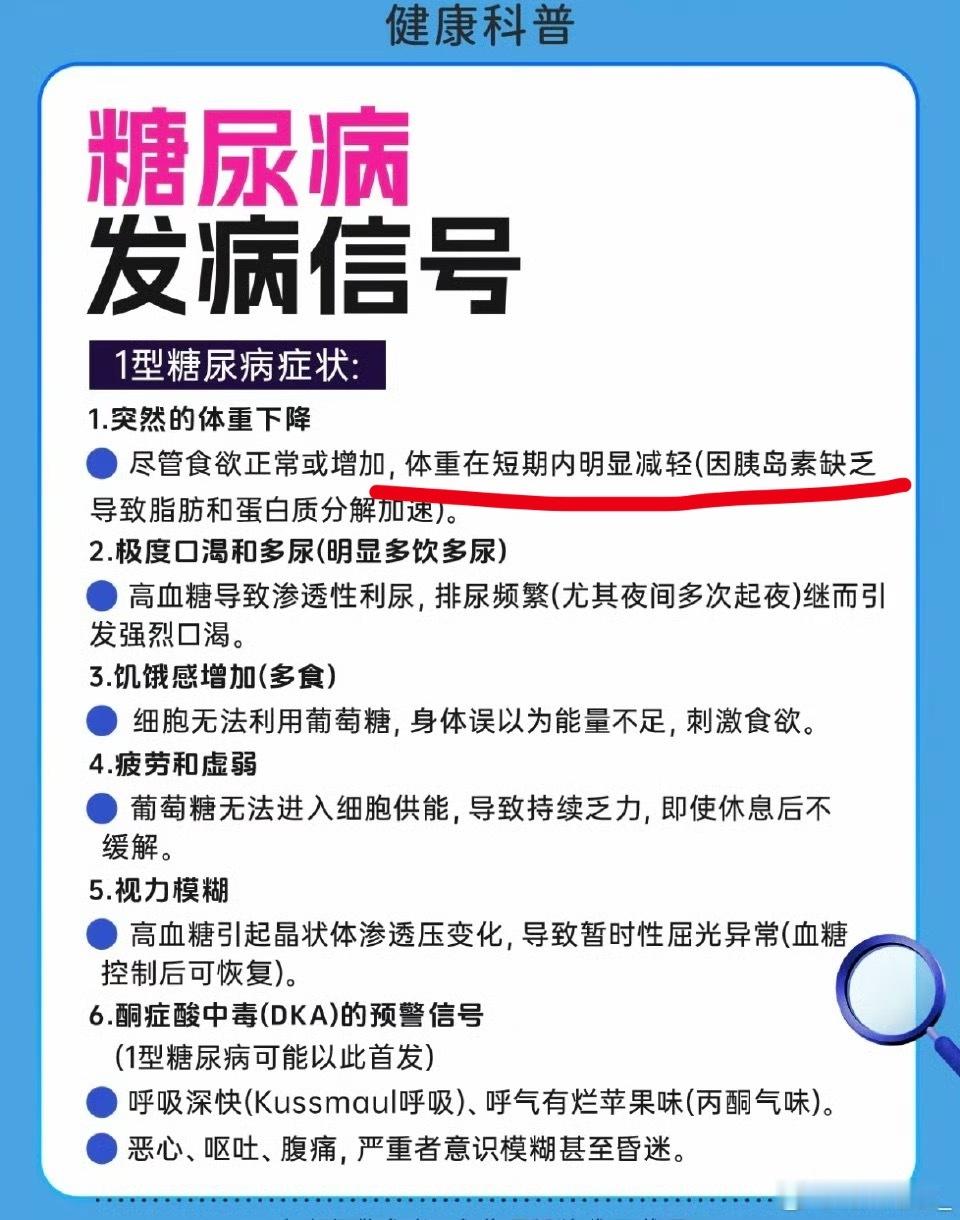 确诊糖尿病前身体给我发出的信号朋友们不用担心[doge]，一看到这个体重短时间内