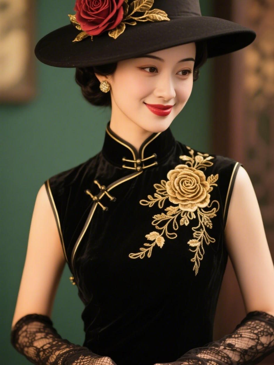 《旗袍褶皱里的风》裁一寸民国的月白缝进斜襟的盘扣风，就从织锦的纹路里