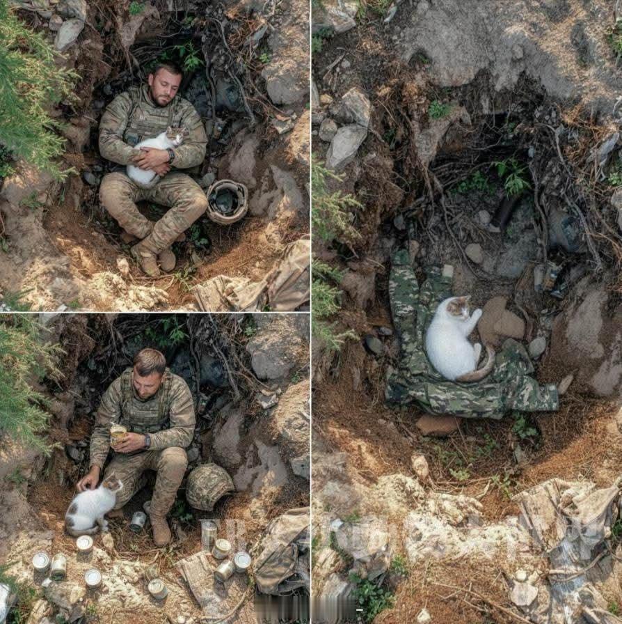 当士兵们找到他的遗体时，他留下的最后字条无关自己，而是写给一只猫的。三个月来，前