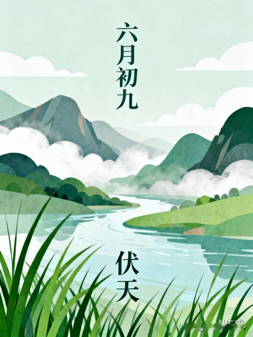 今天是六月初九民间俗语有1.不怕六月初九被雨“洗礼”，就怕六月初九阳光“灿烂