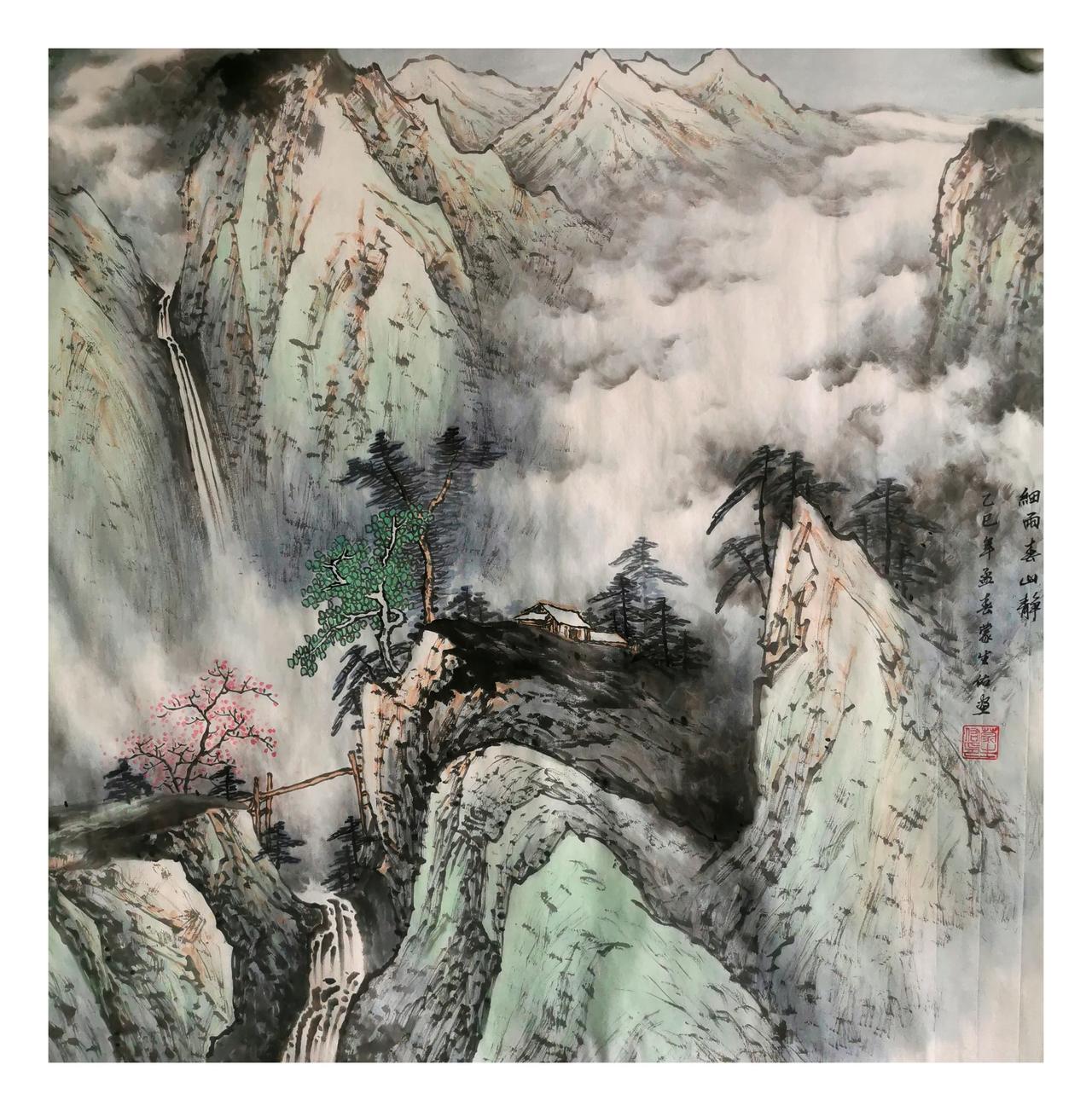 山水画作品欣赏：山水画四尺斗方国风山水画欣赏