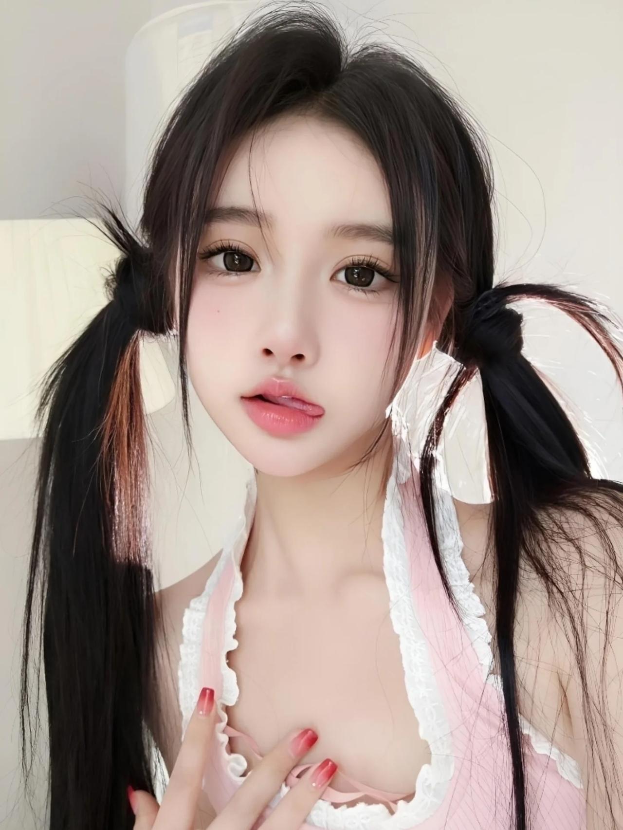 元气少女风，甜美双马尾，粉嫩连衣裙，萌化你的心！💖🌸💕女生如何穿搭看起来时