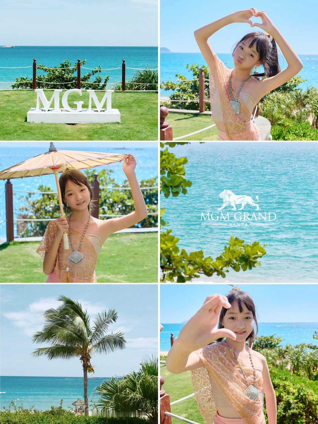 孙女在三亚玩海爽歪歪昨天孙女给我发来一组她在三亚海边的照片（图1至9）你看她