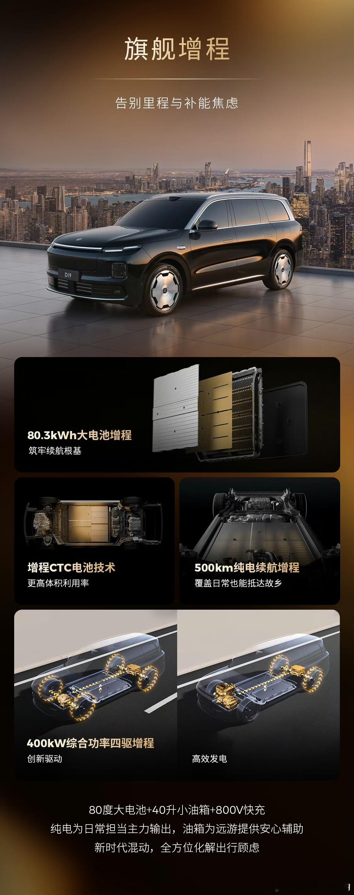 零跑d19有两个产品亮点①大电池，80.3度，500km（估计实际可以开300