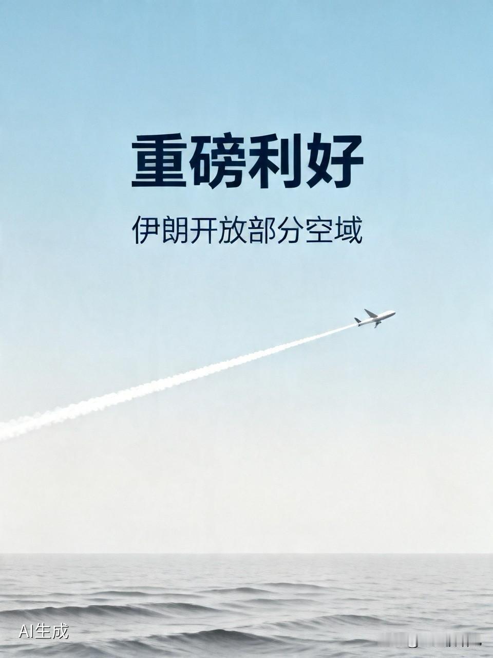 重磅利好消息：伊朗宣布重新开放部分空域，将逐步恢复各机场运营，提供客运服务。中东