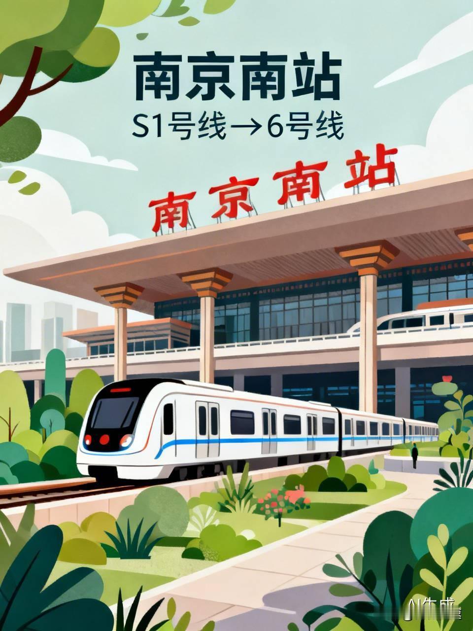 这是一座格外奇妙的地铁站，列车驶入时是南京地铁S1号线，驶出后就成了南京地铁六号