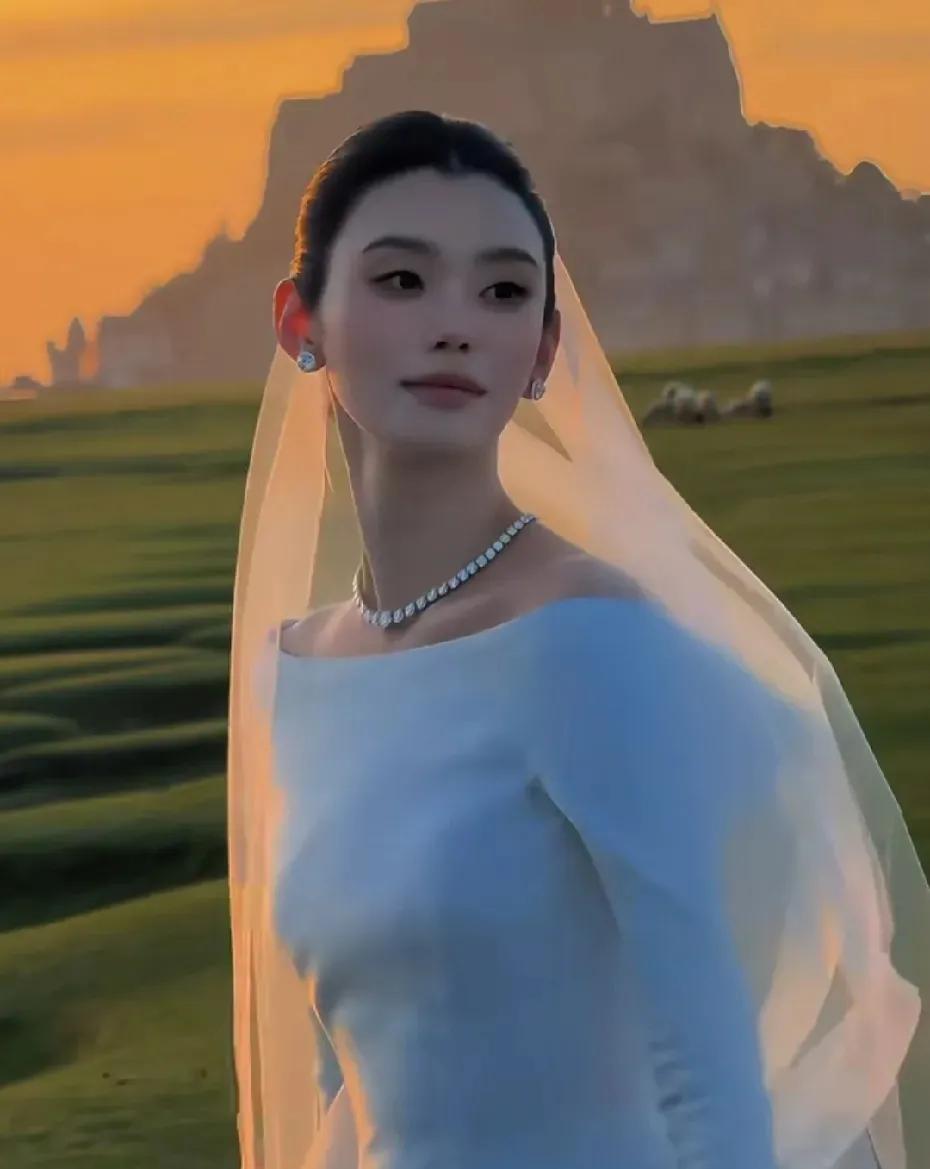 奚梦瑶婚礼上佩戴的钻石项链，钻石耳环，钻石头饰，应该是借用梁安琪的，不是自己私