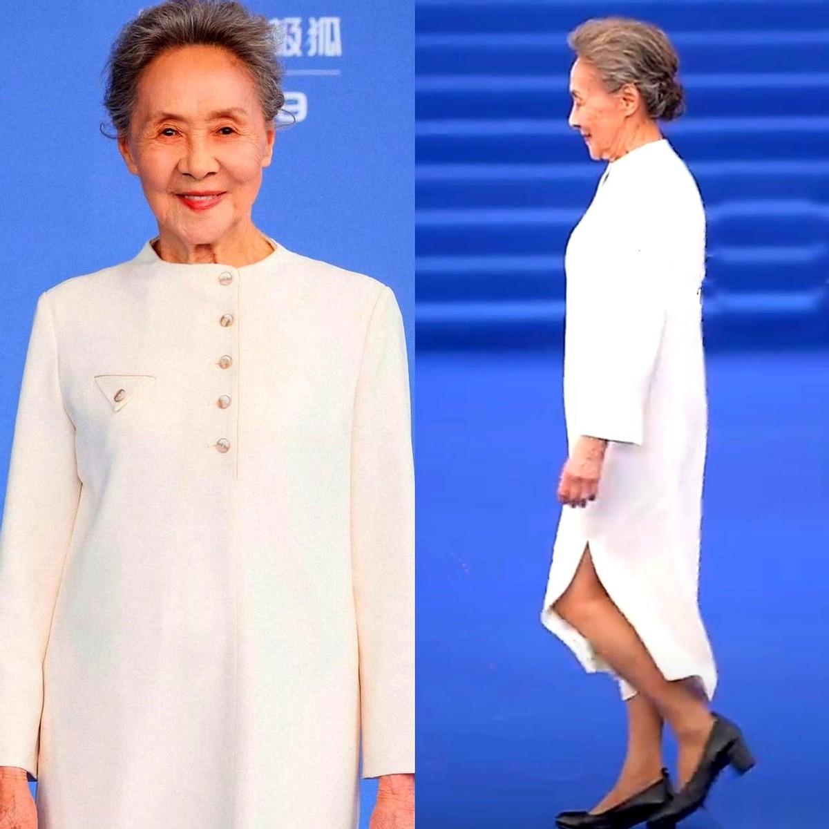 87岁的吴彦姝踩着比礼仪小姐还要高的高跟鞋迈上电影节台阶，鞋尖猛地一绊，整个人突